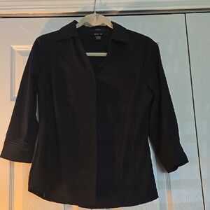 Women's Black Button-Up Top